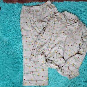 Abound Flannel Christmas Lights 2PC Pajama Set